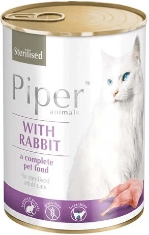 Piper Cat Sterilised natvoer met konijn 400 g