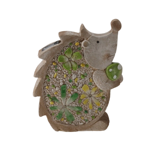 Gartenfigur Igel mit Solar-LED-Beleuchtung