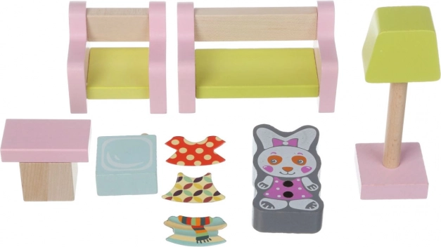 Woonkamer - houten poppenmeubels Cubika