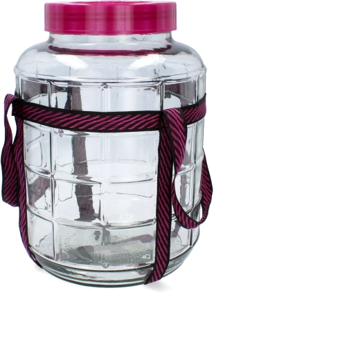 Multifunctional 8 L glass preserving demijohn Wino with wide neck and strap
