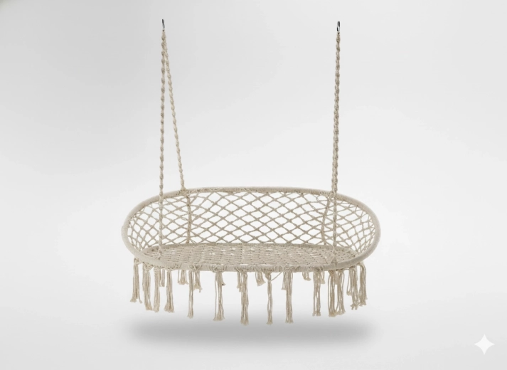 Fauteuil suspendu double – chaise hamac beige