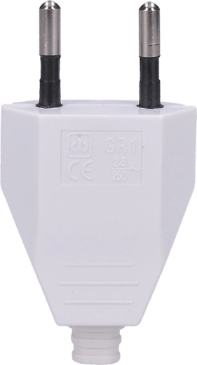 Fiche plate Solight type C Euro 2,5 A blanche - 1 pièce