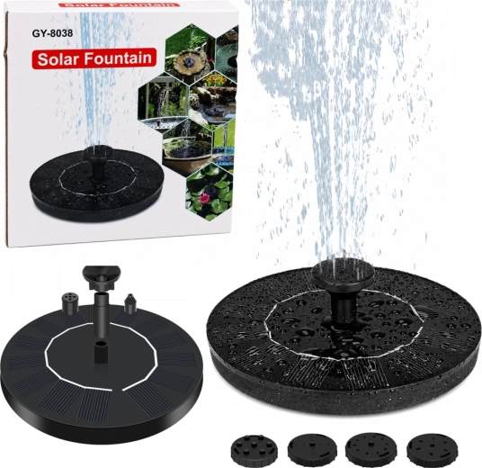 Fontaine solaire de jardin pour bassin avec 4 buses – 180 l/h