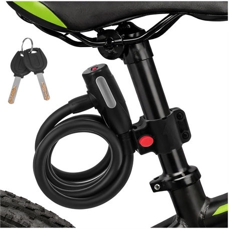 TRIZAND Bicycle Lock 150 cm, 12 mm Steel Cable with Key and Mount