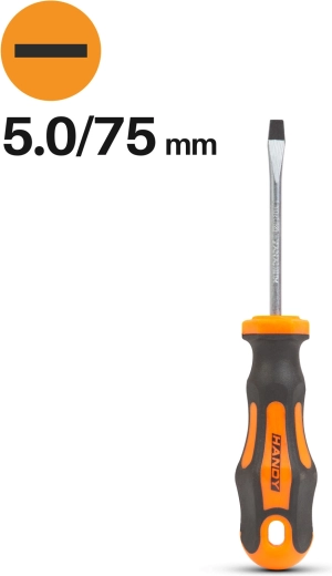 Tournevis plat 5,0 × 75 mm