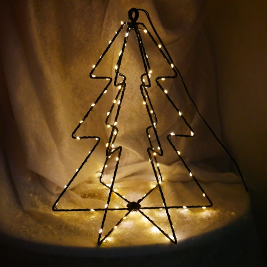 Décoration LED de Noël – sapin 30 cm à lumière blanc chaud sur piles