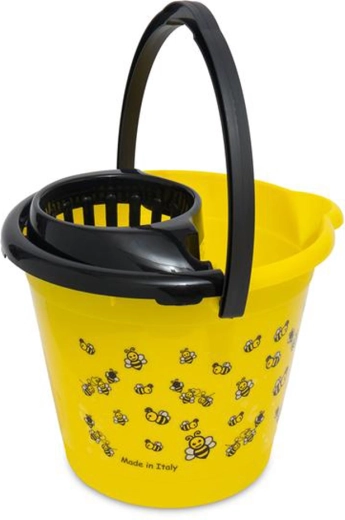 Plastic bucket with wringer and spout TORO 12 l Bees