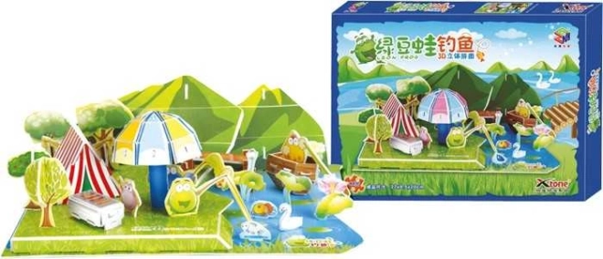 Three-layer foam 3D puzzle Frog Pond small foot