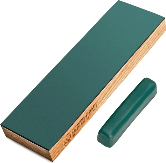 Single-sided leather knife strop with honing compound BEAVERCRAFT