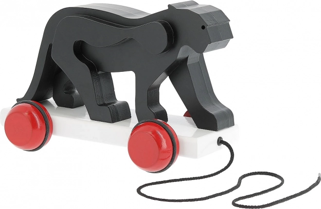 Vilac pull-along panther – wooden toy inspired by FRANÇOIS POMPON