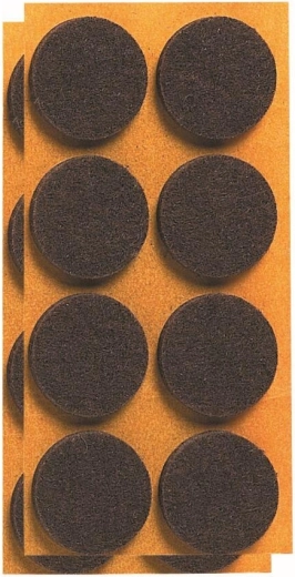 Zelfklevende viltdopjes voor meubels 20 mm, bruin (24 stuks)