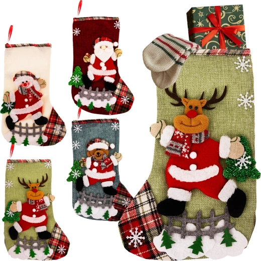 Chaussettes décoratives de Noël pour cadeaux Ruhhy - 4 pièces