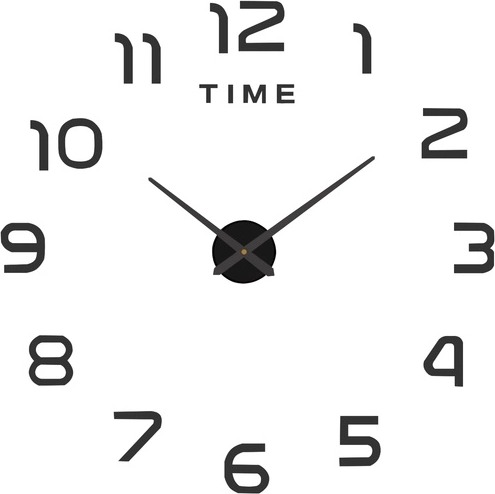 Horloge murale DIY Ruhhy 3D noire 60–130 cm