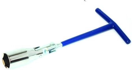 Articulated socket wrench for spark plugs 21 mm