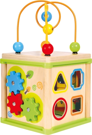 Activity Cube 5-in-1 Bino – wooden activity cube for kids