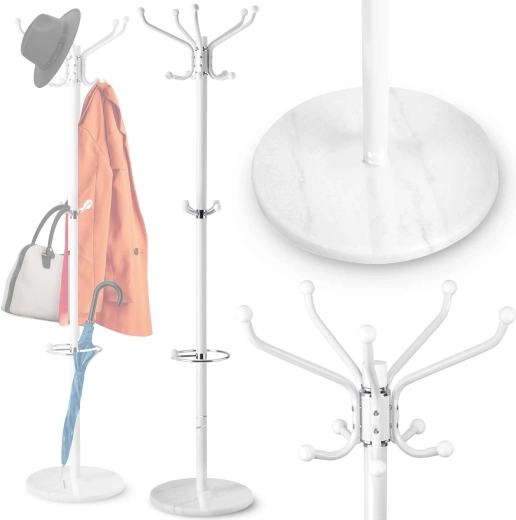Massido freestanding coat rack with marble base