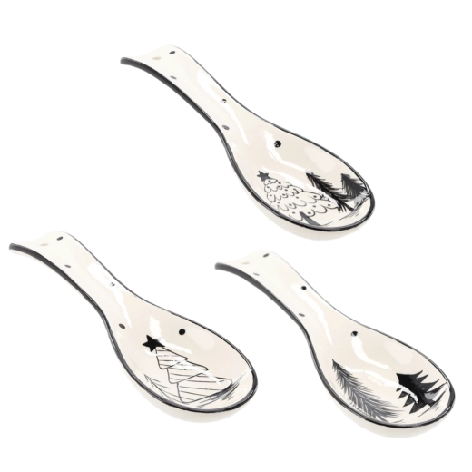 Repos-cuillère en céramique en forme de sapin de Noël