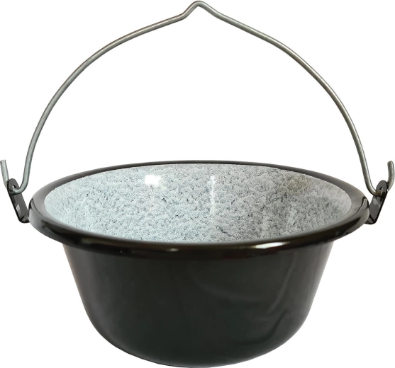 Serveerketeltje 0,8 l emaille zwart