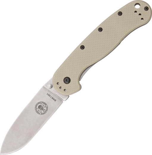 ESEE Avispa Tan couteau de poche 8,9 cm, stonewash, sable, FRN