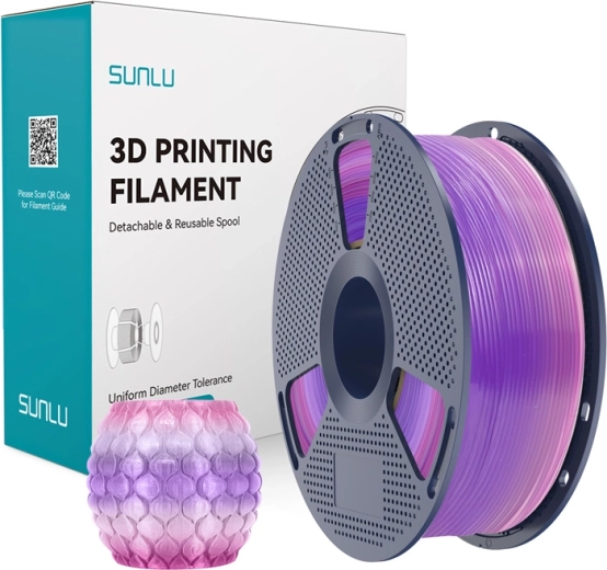 Sunlu transparante PLA-filament in regenboogkleuren