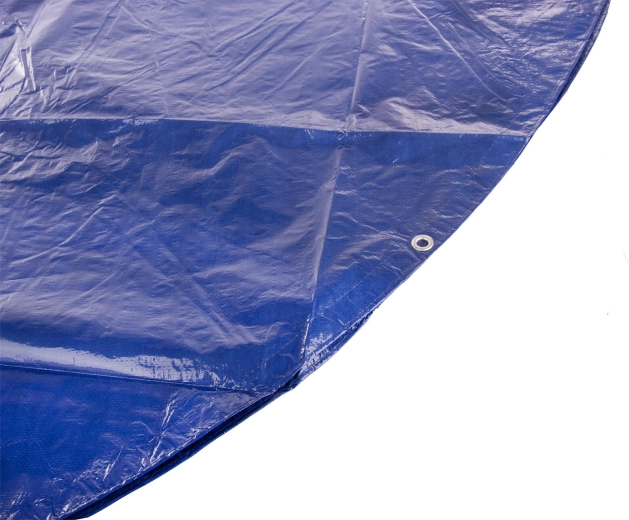 Round blue tarp with eyelets, 3.5 m