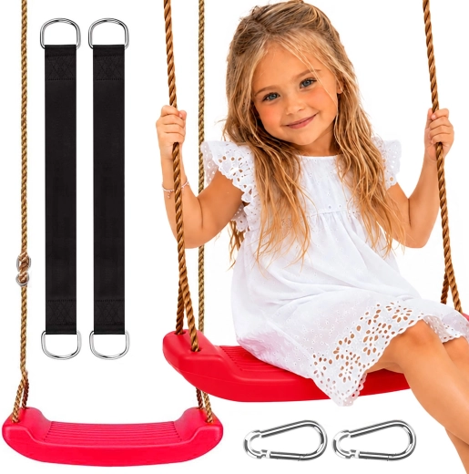 Rote Kinderschaukel für den Garten