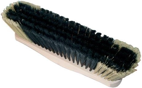 Bezem 28 cm houten, ongelakt met PET vezels, zonder schroefdraad