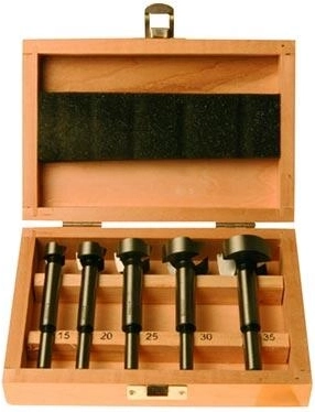 Set de forets Forstner pour bois 15–35 mm dans coffret en bois, 5 pcs