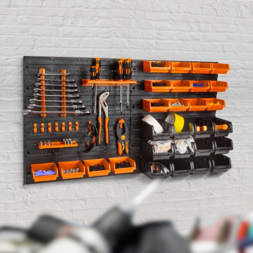 Wall-Mounted Tool Organizer with 4 Panels 47.5 × 27.2 cm