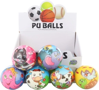 Zachte bal met dieren 10 cm