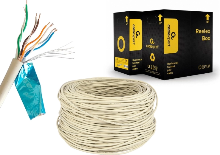 Câble FTP blindé Cat 5e AWG24 305 m gris