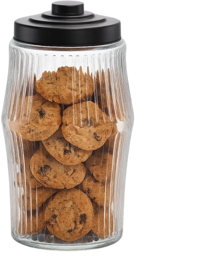 Bocal rond 3,8 l avec relief et couvercle métallique