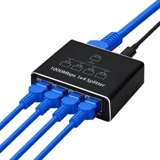 Commutateur Ethernet gigabit RENEW FORCE RJ45 1×4 USB‑C