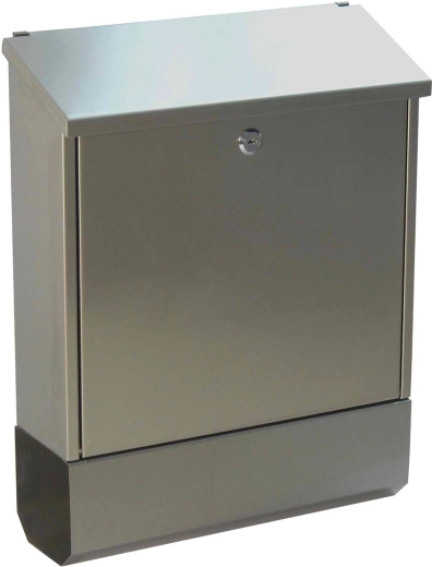 Edelstahl-Briefkasten mit Zeitungsrolle