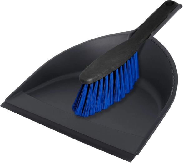 Dustpan and brush with rubber edge AZUR, assorted colors