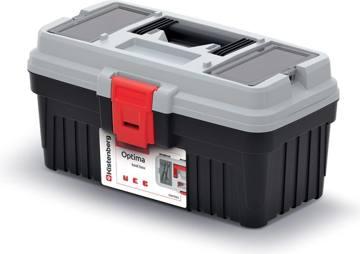 Mallette à outils OPTIMA, grise, 360 × 195 × 183 mm