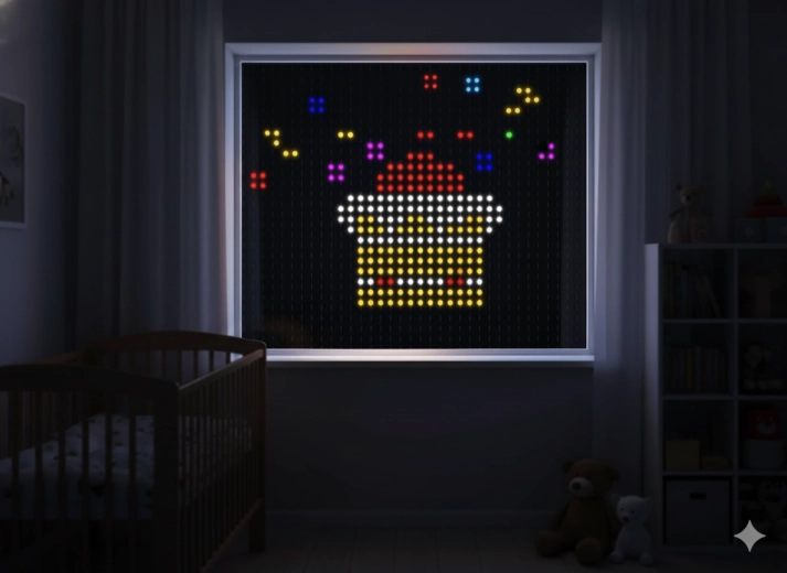 Rideau lumineux LED intelligent 400 RGB multicolore 2 × 2 m avec télécommande pour une utilisation intérieure et extérieure