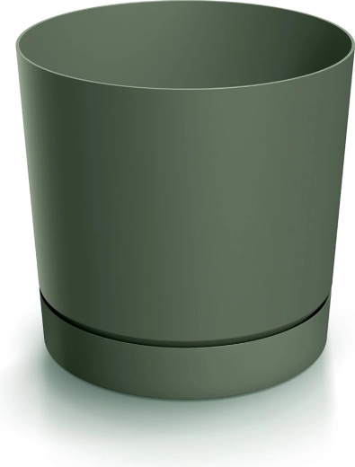 Plant pot with saucer TUBO P 58 cm dark green