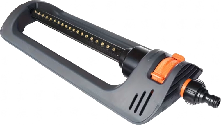 Garden oscillating sprinkler with control, 19 nozzles