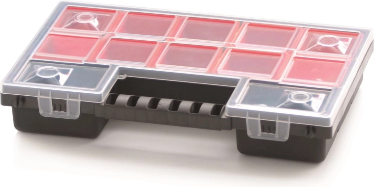 Kunststof organizer NORB 287×186×50 mm met 12 uitneembare vakken