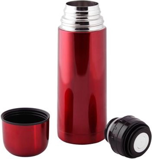 Stainless steel thermos with stop valve TORO 500 ml red