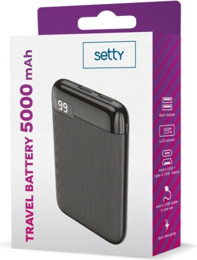 Setty Power Bank 5000 mAh with LCD Display