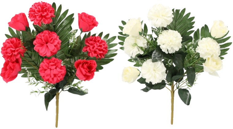 Artificial sprig – bouquet of 9 chrysanthemums 47–50 cm, mixed colors