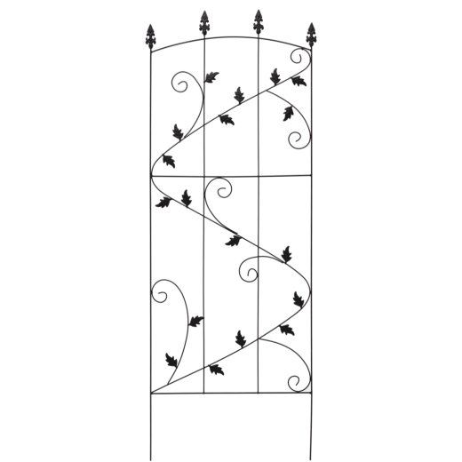 Metallische Gartenstütze für Kletterpflanzen 60 × 167 cm – Schwarz