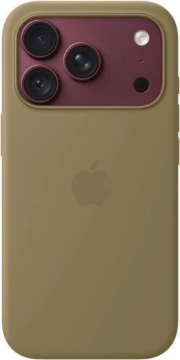 Coque en silicone Apple avec MagSafe pour iPhone 18 Pro – olive