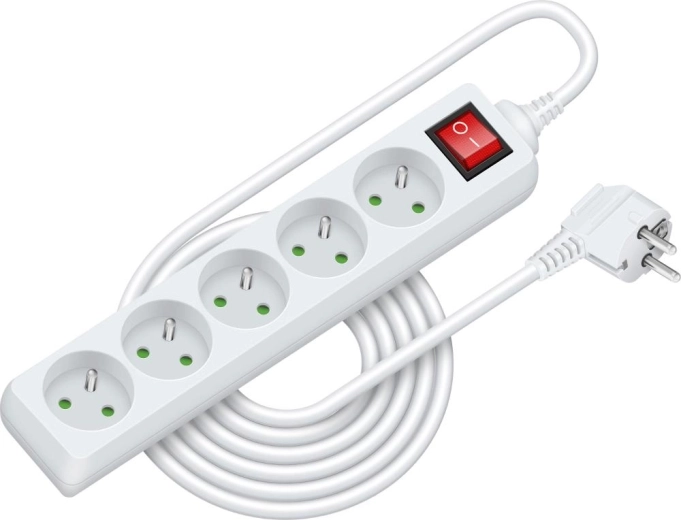 RETLUX Extension Lead with Switch, 5 Sockets, 5 m
