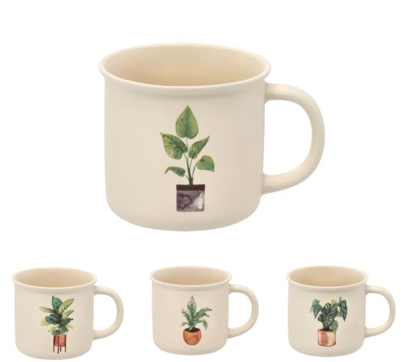 Porcelain Mug with Botanical Motif 355 ml