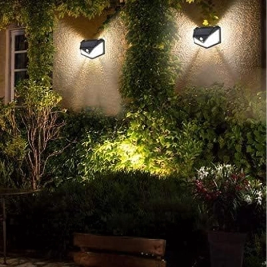 Zonnestral wand-LED lamp met bewegings- en schemersensor, 100 LED