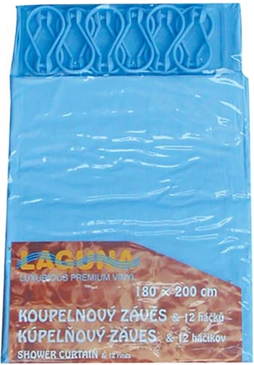 Duschvorhang UNI 180 × 180 cm aus PEVA, 12 Haken, Farb-Mix