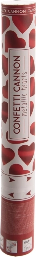 Konfetti-Kanone rote Herzen 40 cm